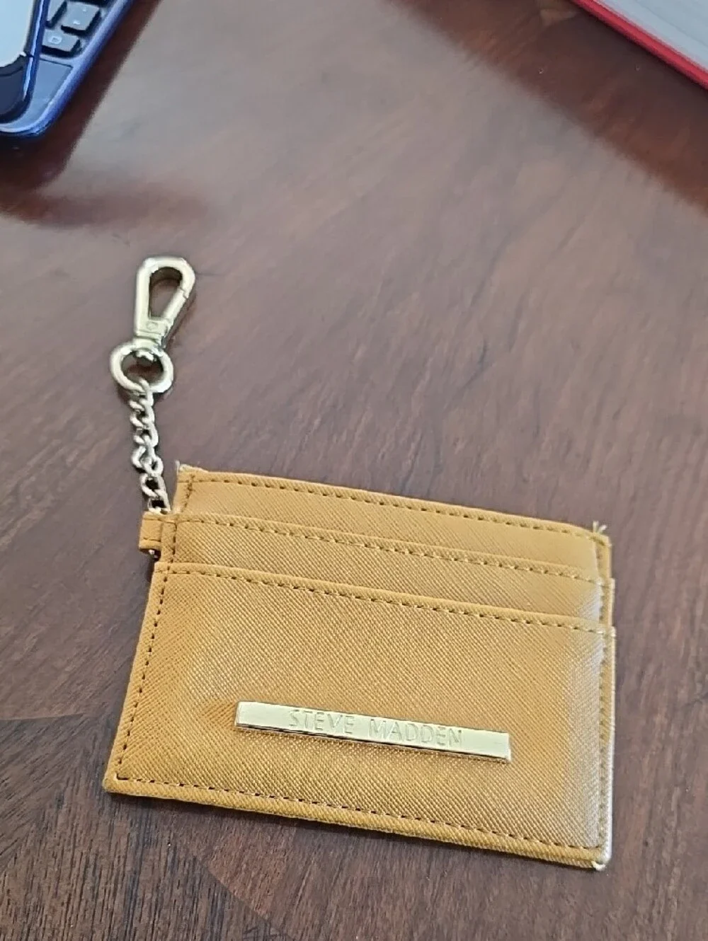 Steve Madden Yellow ID Card Holder with Gold Clip